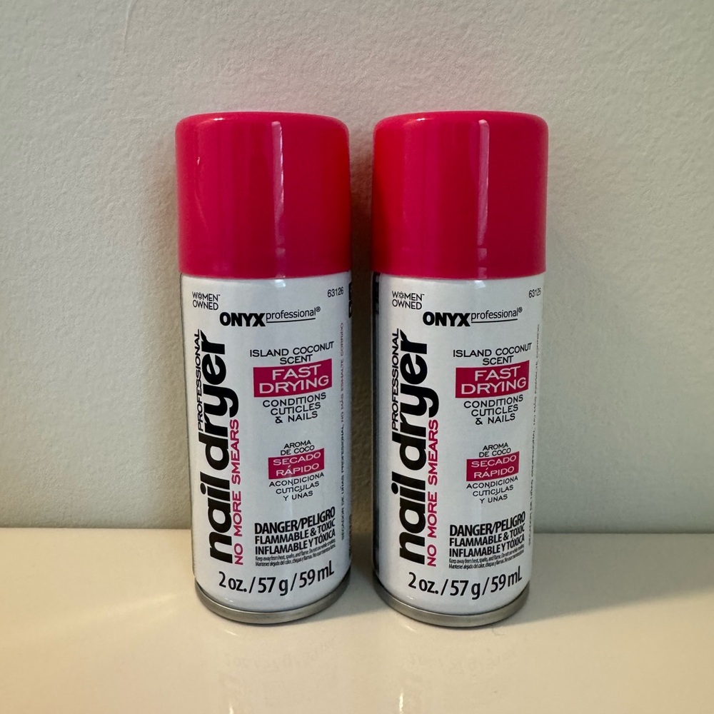 NEW 2 Pack ONYX Professional Nail Dryer Island Coconut Scent Fast Drying 2 oz